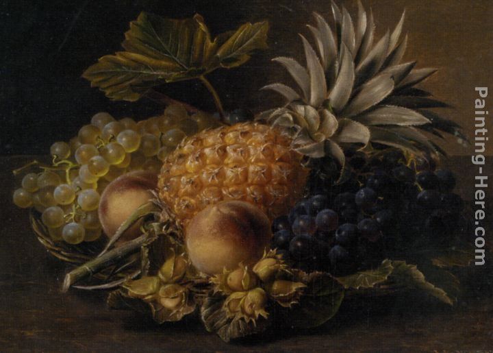 Johan Laurentz Jensen Fruit and Hazlenuts in a Basket